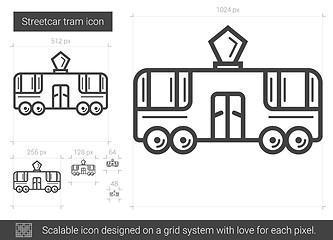 Image showing Streetcar tram line icon.