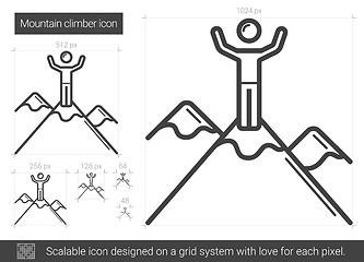 Image showing Mountain climber line icon.