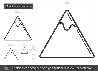 Image showing Mountain summit line icon.