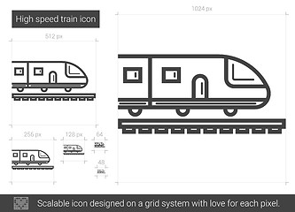 Image showing High speed train line icon.