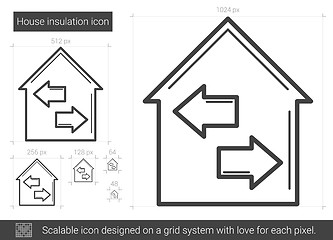 Image showing House insulation line icon.