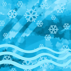 Image showing Icy background and snowflakes