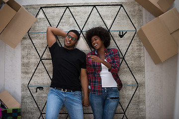 Image showing Top view of attractive young African American couple