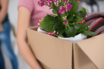 Image showing young couple moving into a new home