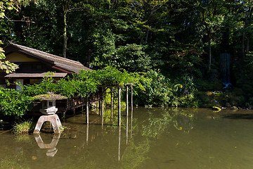 Image showing Kenrokuen garden in Kanazawa of Japan