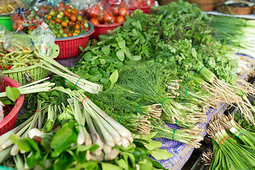 Image showing Vegetable in wet market 