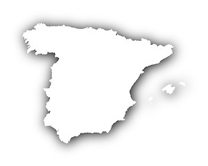 Image showing Map of Spain with shadow
