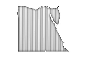 Image showing Map of Egypt on corrugated iron