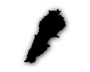 Image showing Map of Lebanon with shadow