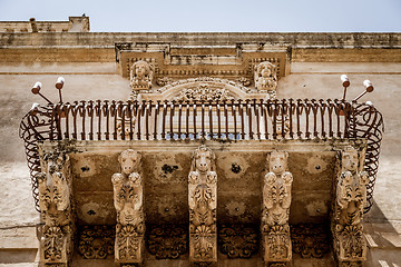 Image showing NOTO, ITALY - Detail of Baroque Balcony, 1750