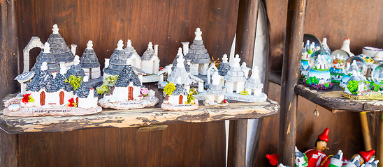 Image showing ALBEROBELLO, ITALY - Trulli di Alberobello souvenirs for tourist