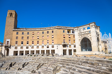 Image showing LECCE, ITALY - August 23, 2017: tourists visiting Piazza Santo O