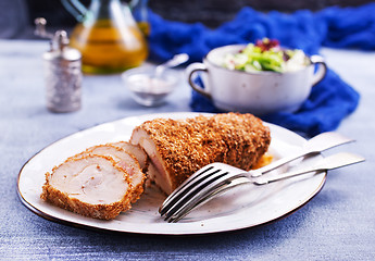 Image showing rolls of chicken fillet