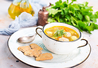 Image showing soup with meatballs