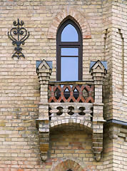 Image showing Window and balcony of an old house