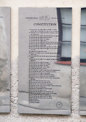 Image showing Constitution of Uzupis in Vilnius, English language