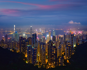 Image showing Hong Kong skyscrapers skyline cityscape view