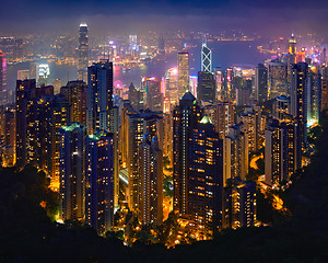 Image showing Hong Kong skyscrapers skyline cityscape view