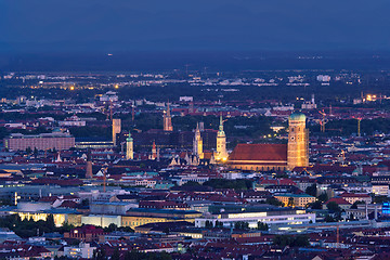 Image showing Night aerial view of Munich, Germany