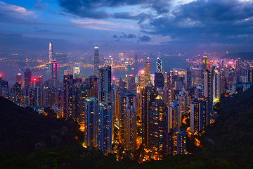 Image showing Hong Kong skyscrapers skyline cityscape view