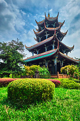 Image showing Wangjiang Pavilion in Wangjianglou park. Chengdu, Sichuan, China