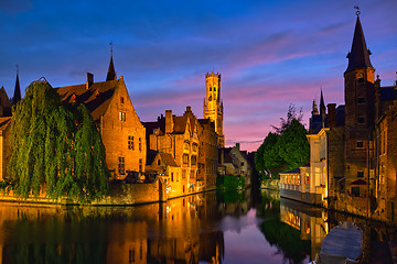 Image showing Famous view of Bruges, Belgium