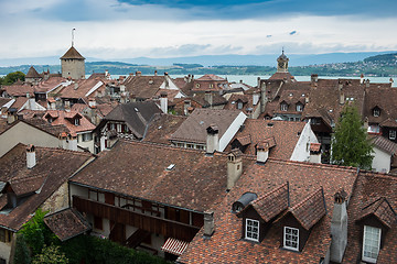 Image showing View of the city Murten