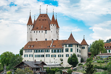 Image showing View to famous castle Thun in Swiss