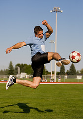 Image showing Soccer kick