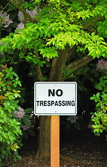 Image showing No trespassing sign.