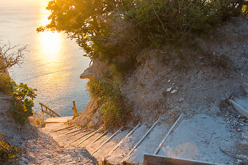 Image showing Landscape, mountain ladder to the sea, Anapa, Russia