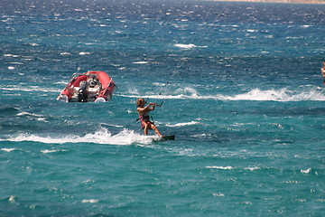 Image showing Kiter on water