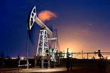 Image showing Oil Rig at night.