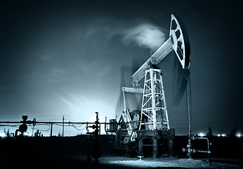 Image showing Oil Rig at night.