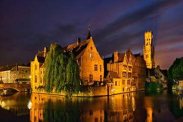 Image showing Famous view of Bruges, Belgium