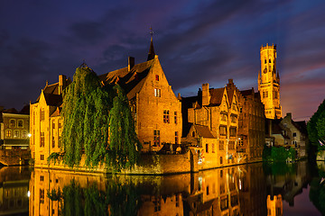 Image showing Famous view of Bruges, Belgium