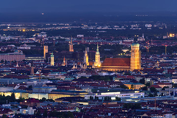 Image showing Night aerial view of Munich, Germany