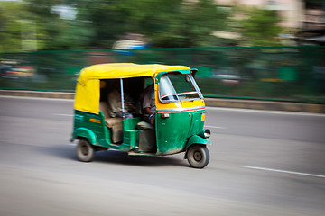 Image showing Indian auto (autorickshaw) in the street. Delhi, India 