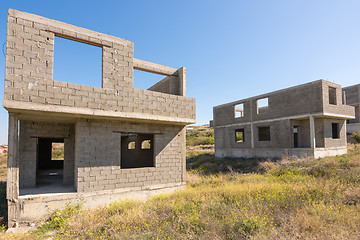 Image showing Abandoned unfinished country houses