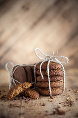 Image showing Various shortbread, oat cookies, chocolate chip biscuit.