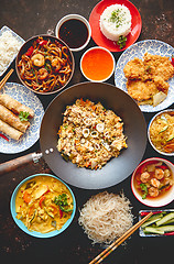 Image showing Chinese food set. Asian style food concept composition.