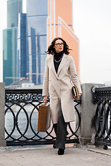 Image showing business woman with briefcase