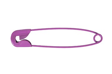 Image showing Purple safety pin