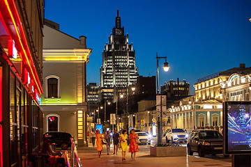 Image showing MOSCOW - 01 AUGUST 2018: Malaya Dmitrovka street