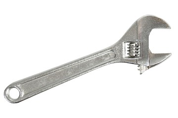 Image showing Adjustable wrench on white
