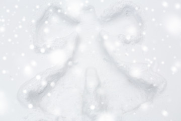 Image showing angel silhouette or print on snow surface