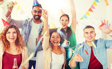 Image showing happy team having fun at office party