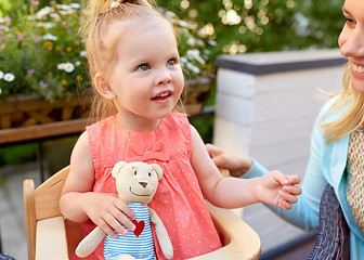 Image showing portrait of happy beautiful little girl outdoors