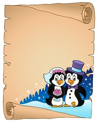 Image showing Penguin wedding theme parchment 1