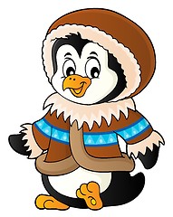 Image showing Penguin in winter clothing theme 1